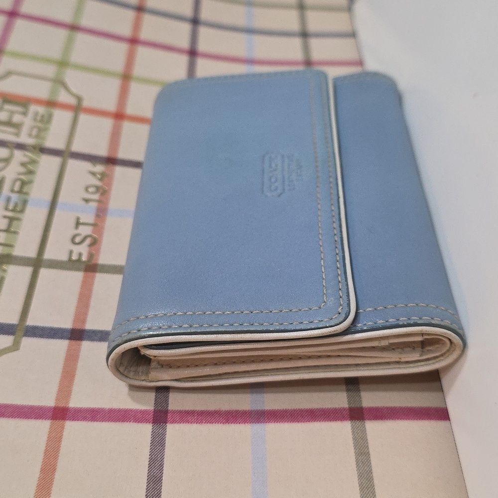 New, Vintage, Coach Legacy Blue Leather Card Wallet - Picture 6 of 16